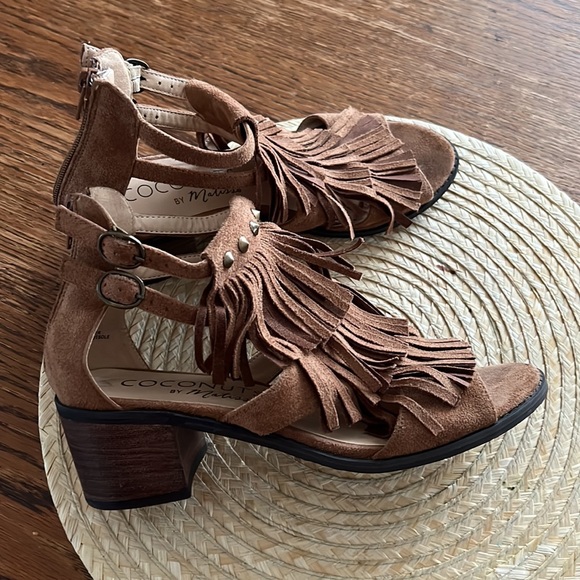 Coconuts Matisse Tassel Fringe Open Toe Block Heel Sandals Size 6.5 - Picture 12 of 14